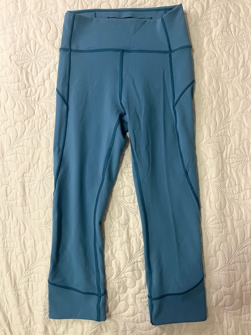 Lululemon In Movement Crop Pacific Teal Leggings  (4)